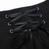 imageIDEALSANXUN Gothic Plaid Mini Skirts for Women Short High Waist Plaid SkirtsA Pure Black