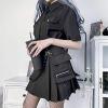 imageIDEALSANXUN Gothic Plaid Mini Skirts for Women Short High Waist Plaid SkirtsCargo Black