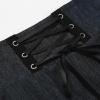imageIDEALSANXUN Gothic Plaid Mini Skirts for Women Short High Waist Plaid SkirtsDenim Black