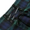imageIDEALSANXUN Gothic Plaid Mini Skirts for Women Short High Waist Plaid SkirtsNavy Green