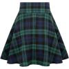 imageIDEALSANXUN Gothic Plaid Mini Skirts for Women Short High Waist Plaid SkirtsNavy Green
