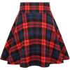 imageIDEALSANXUN Gothic Plaid Mini Skirts for Women Short High Waist Plaid SkirtsNavy Red