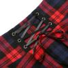 imageIDEALSANXUN Gothic Plaid Mini Skirts for Women Short High Waist Plaid SkirtsNavy Red