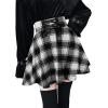 imageIDEALSANXUN Gothic Plaid Mini Skirts for Women Short High Waist Plaid SkirtsPlaid Black