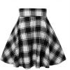 imageIDEALSANXUN Gothic Plaid Mini Skirts for Women Short High Waist Plaid SkirtsPlaid Black