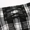 imageIDEALSANXUN Gothic Plaid Mini Skirts for Women Short High Waist Plaid SkirtsPlaid Black A03