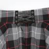 imageIDEALSANXUN Gothic Plaid Mini Skirts for Women Short High Waist Plaid SkirtsPlaid Dark Grey