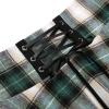 imageIDEALSANXUN Gothic Plaid Mini Skirts for Women Short High Waist Plaid SkirtsPlaid Green 01