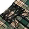 imageIDEALSANXUN Gothic Plaid Mini Skirts for Women Short High Waist Plaid SkirtsPlaid Green 03