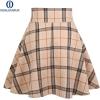 imageIDEALSANXUN Gothic Plaid Mini Skirts for Women Short High Waist Plaid SkirtsPlaid Khaki