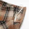 imageIDEALSANXUN Gothic Plaid Mini Skirts for Women Short High Waist Plaid SkirtsPlaid Light Brown