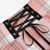 imageIDEALSANXUN Gothic Plaid Mini Skirts for Women Short High Waist Plaid SkirtsPlaid Light Pink