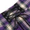 imageIDEALSANXUN Gothic Plaid Mini Skirts for Women Short High Waist Plaid SkirtsPlaid Purple 01