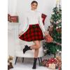 imageIDEALSANXUN Gothic Plaid Mini Skirts for Women Short High Waist Plaid SkirtsPlaid Red