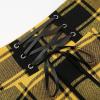 imageIDEALSANXUN Gothic Plaid Mini Skirts for Women Short High Waist Plaid SkirtsPlaid Yellow 01