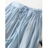 imageIDEALSANXUN Linen Skirts for Women Spring Summer A Line Drawstring Elastic High Waisted Casual Cute Trendy Flowy Midi SkirtLight Blue