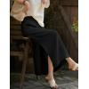 imageIDEALSANXUN Linen Skirts for Women Spring Summer Casual Lightweight Elastic High Waisted Cotton Midi Skirt with SlitBlack