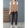imageIDEALSANXUN Linen Vest for Women Casual Sleeveless Spring Summer Blazer JacketsKhaki