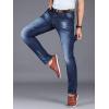 imageIDEALSANXUN Men Slim Fit Jeans Stretch Denim Pants Skinny Straight Leg Jean TrousersDark Blue