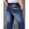 imageIDEALSANXUN Men Slim Fit Jeans Stretch Denim Pants Skinny Straight Leg Jean TrousersDark Blue
