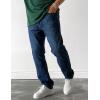 imageIDEALSANXUN Mens Baggy Jeans Casual Loose Fit Straight Leg Classic Denim Jeans PantsDark Blue