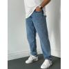 imageIDEALSANXUN Mens Baggy Jeans Casual Loose Fit Straight Leg Classic Denim Jeans PantsLight Blue