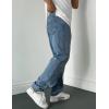 imageIDEALSANXUN Mens Baggy Jeans Casual Loose Fit Straight Leg Classic Denim Jeans PantsLight Blue