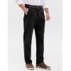 imageIDEALSANXUN Mens Corduroy Pants Pleated Casual Straight Leg Fall Winter Dress Pant Trouser1black
