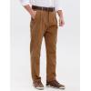 imageIDEALSANXUN Mens Corduroy Pants Pleated Casual Straight Leg Fall Winter Dress Pant Trouser1brown