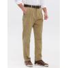 imageIDEALSANXUN Mens Corduroy Pants Pleated Casual Straight Leg Fall Winter Dress Pant Trouser1khaki