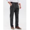 imageIDEALSANXUN Mens Corduroy Pants Pleated Casual Straight Leg Fall Winter Dress Pant TrouserDark Grey