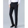imageIDEALSANXUN Mens Dress Pants Summer Casual Relaxed Fit Elastic Waist Slacks Straight Leg Suit PantsBlack