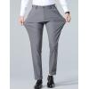 imageIDEALSANXUN Mens Dress Pants Summer Casual Relaxed Fit Elastic Waist Slacks Straight Leg Suit PantsGrey