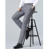 imageIDEALSANXUN Mens Dress Pants Summer Casual Relaxed Fit Elastic Waist Slacks Straight Leg Suit PantsGrey