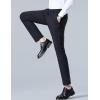 imageIDEALSANXUN Mens Dress Pants Summer Casual Relaxed Fit Elastic Waist Slacks Straight Leg Suit PantsNavy
