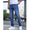 imageIDEALSANXUN Mens Skinny Jeans Casual Stretch Slim Fit Straight Leg Classic Denim Jeans PantsDark Blue