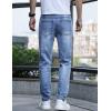 imageIDEALSANXUN Mens Skinny Jeans Casual Stretch Slim Fit Straight Leg Classic Denim Jeans PantsLight Blue
