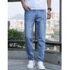 imageIDEALSANXUN Mens Skinny Jeans Casual Stretch Slim Fit Straight Leg Classic Denim Jeans PantsLight Blue