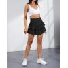 imageIDEALSANXUN Ruffle Mini Skirt for Women Smocked Waist A Line Cute Short Flowy SkirtBlack