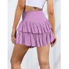 imageIDEALSANXUN Ruffle Mini Skirt for Women Smocked Waist A Line Cute Short Flowy SkirtLight Purple