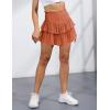 imageIDEALSANXUN Ruffle Mini Skirt for Women Smocked Waist A Line Cute Short Flowy SkirtOrange