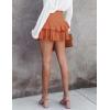 imageIDEALSANXUN Ruffle Mini Skirt for Women Smocked Waist A Line Cute Short Flowy SkirtOrange