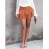 imageIDEALSANXUN Ruffle Mini Skirt for Women Smocked Waist A Line Cute Short Flowy SkirtOrange