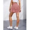 imageIDEALSANXUN Ruffle Mini Skirt for Women Smocked Waist A Line Cute Short Flowy SkirtPink