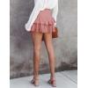 imageIDEALSANXUN Ruffle Mini Skirt for Women Smocked Waist A Line Cute Short Flowy SkirtPink