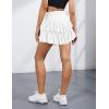 imageIDEALSANXUN Ruffle Mini Skirt for Women Smocked Waist A Line Cute Short Flowy SkirtWhite