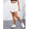 imageIDEALSANXUN Ruffle Mini Skirt for Women Smocked Waist A Line Cute Short Flowy SkirtWhite