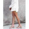imageIDEALSANXUN Ruffle Mini Skirt for Women Smocked Waist A Line Cute Short Flowy SkirtWhite