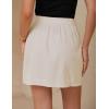 imageIDEALSANXUN Womens Cotton Linen Skirt High Waisted Summer Pencil Mini SkirtBeige