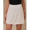 imageIDEALSANXUN Womens Cotton Linen Skirt High Waisted Summer Pencil Mini SkirtBeige